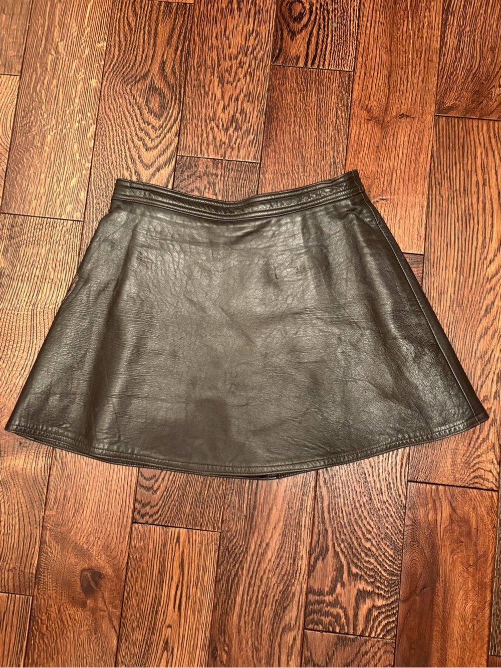 Vintage Leathers by Toby Brown Leather A-Line Mini Skirt Size 8 USA
